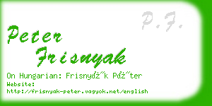 peter frisnyak business card